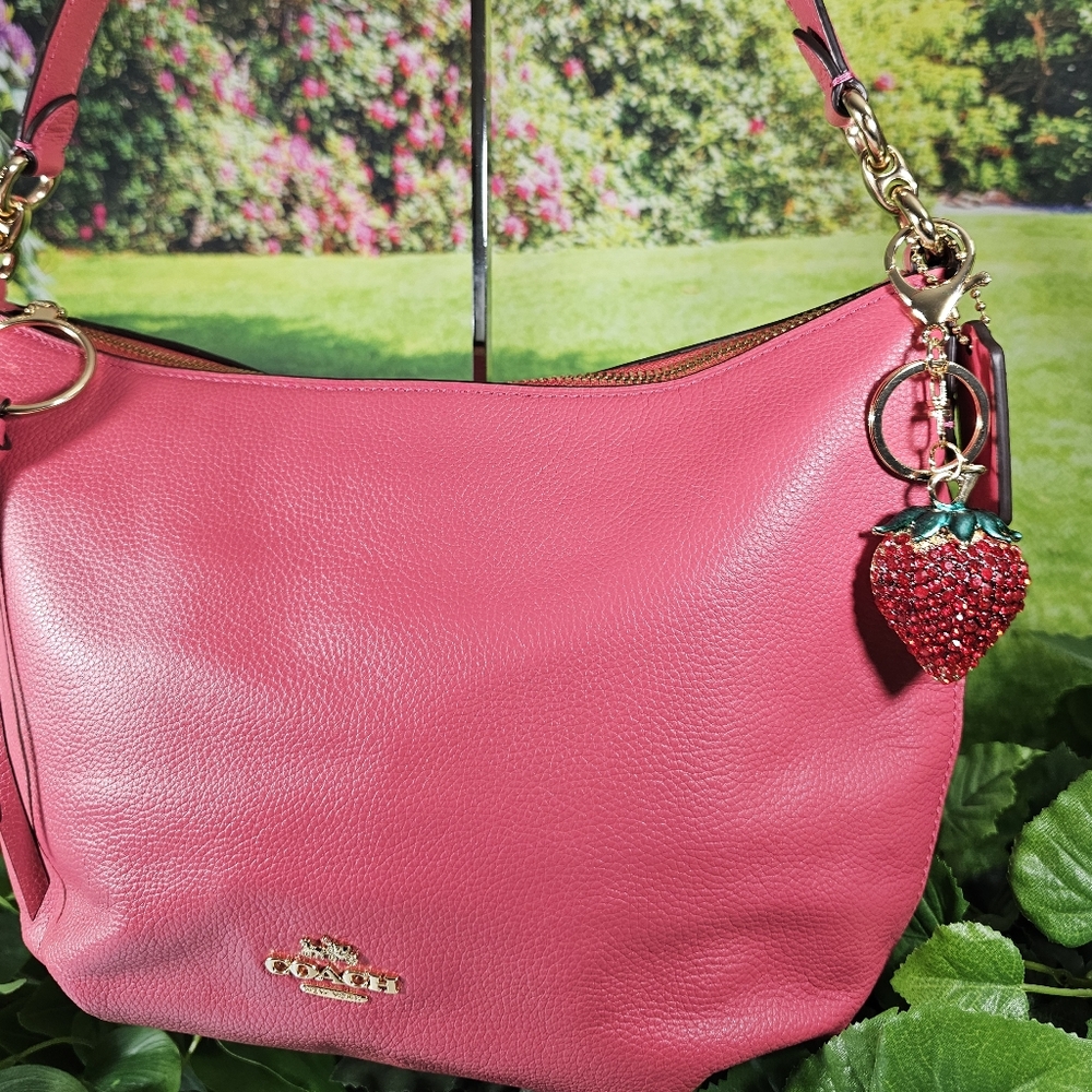 🍓 Charm | Strawberry Keychain Red Rhinestone Crystal bag purse 'Charm' - Picture 8 of 15